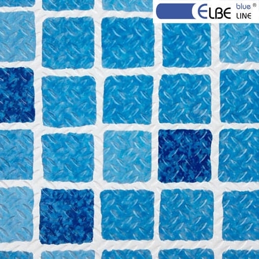 Пленка ПВХ для бассейна Elbeblue line Mosaic blue, противоскользящая (ширина 1.65 м)