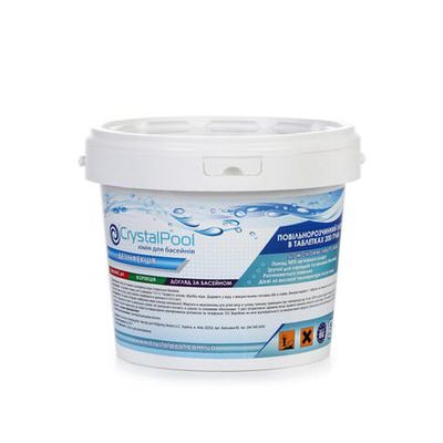 хлор длительный crystal pool slow chlorine tablets - 5 кг (табл. 200 гр) Crystal Pool (Германия) химия для бассейна