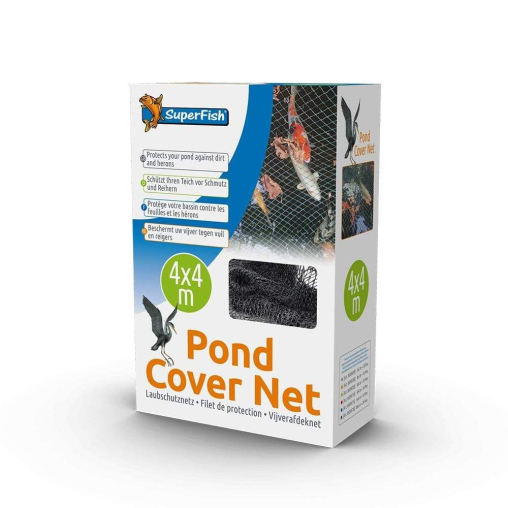 Защитная сетка для прудов и водоемов SuperFish Pond Cover Net 4×4 м с 10 колышками
