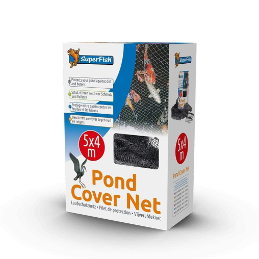Защитная сетка для прудов и водоемов SuperFish Pond Cover Net 5×4 м с 14 колышками